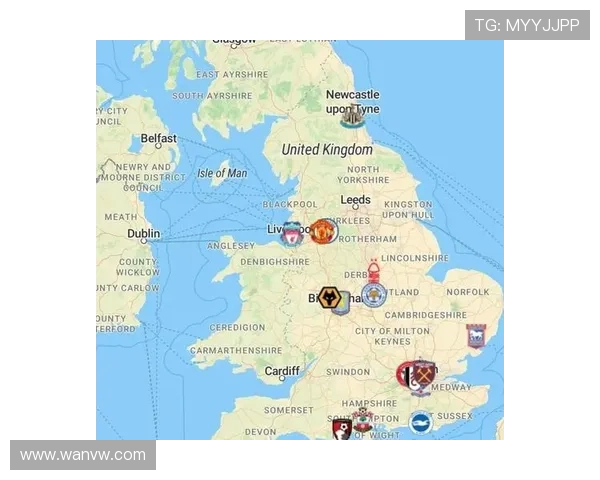 英超球队位置分布地图